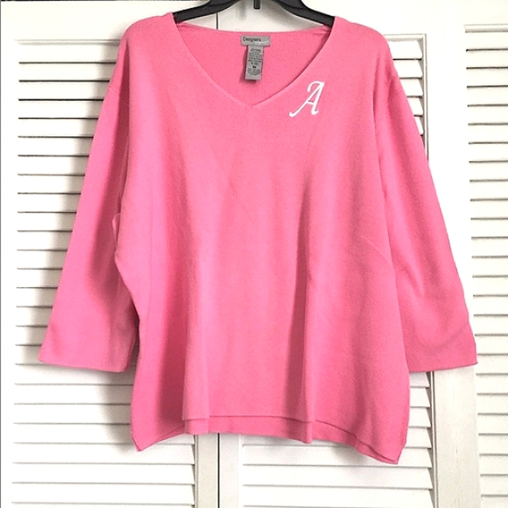 💖NWOT Designers Original Barbie Pink Initial “A” Sweater💖